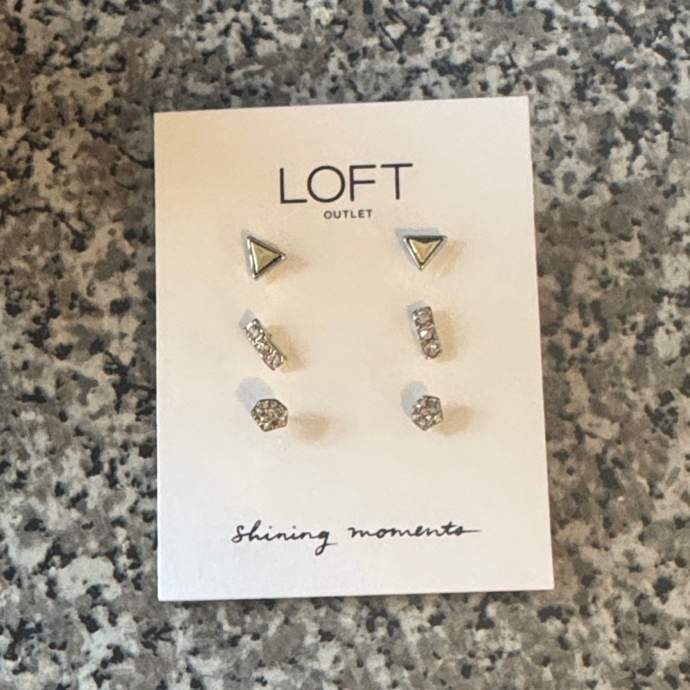 LOFT Silver and Gold Stud Earring Set